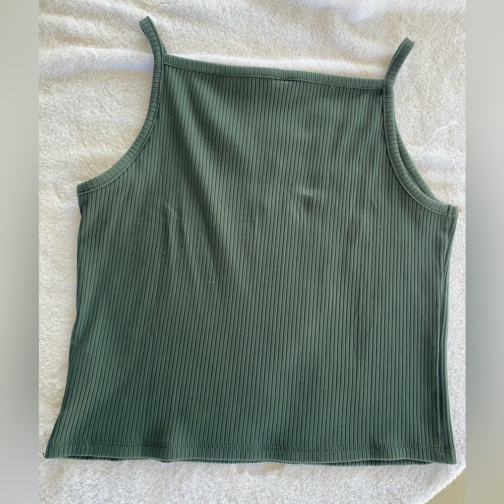 Old Navy Green Ribbed Crop Camisole